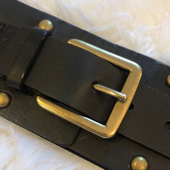NWT Another Line Inc. Black Leather Studded Belt! - Picture 3 of 8